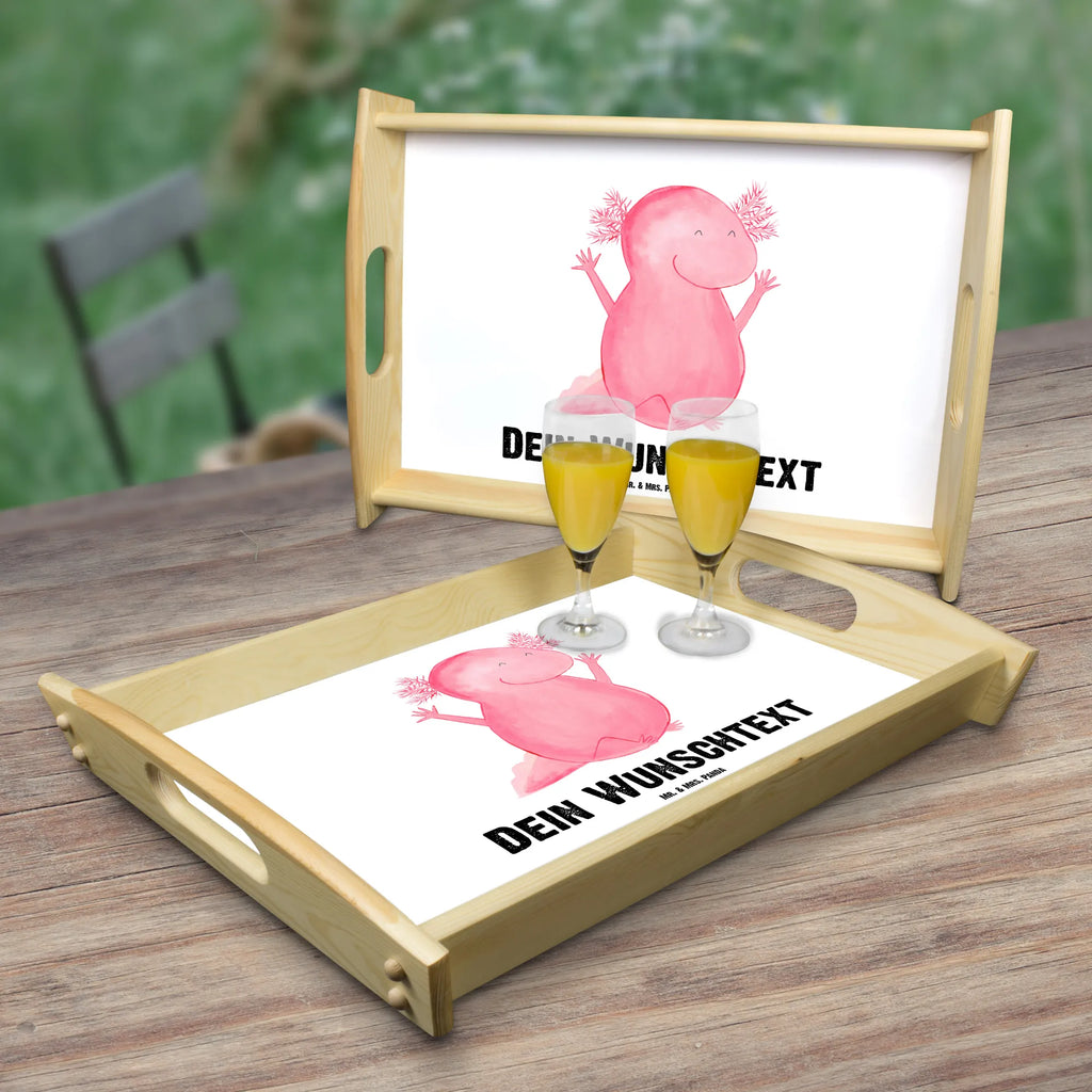 Personalisiertes Serviertablett Axolotl Hurra Personalisiertes Serviertablett, Personalisiertes Tablett, Personalisiertes Holztablett, Personalisiertes Küchentablett, Personalisiertes Dekotablett, Personalisiertes Frühstückstablett, Serviertablett mit Namen, Tablett mit Namen, Axolotl, Molch, Axolot, Schwanzlurch, Lurch, Lurche, fröhlich, Spaß, Freude, Motivation, Zufriedenheit