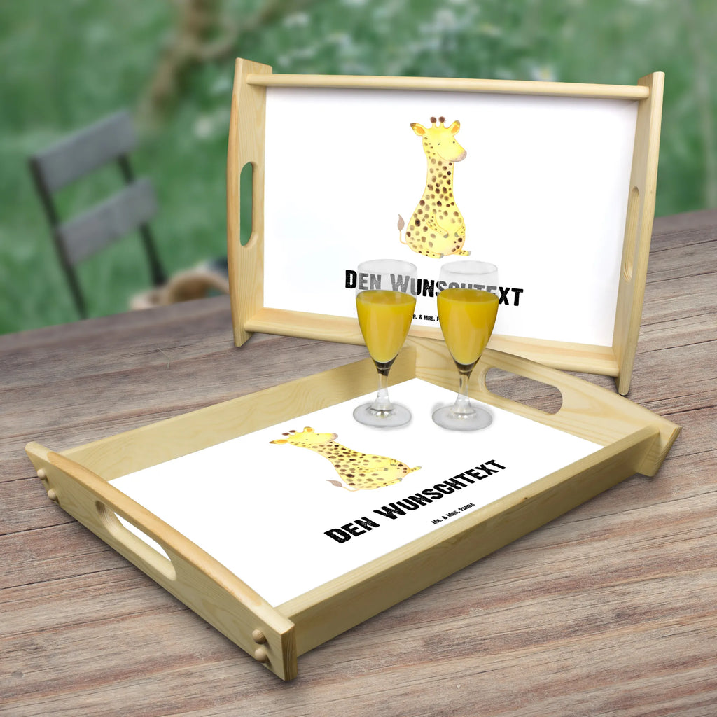 Personalisiertes Serviertablett Giraffe Zufrieden Personalisiertes Serviertablett, Personalisiertes Tablett, Personalisiertes Holztablett, Personalisiertes Küchentablett, Personalisiertes Dekotablett, Personalisiertes Frühstückstablett, Serviertablett mit Namen, Tablett mit Namen, Afrika, Wildtiere, Giraffe, Zufrieden, Glück, Abenteuer