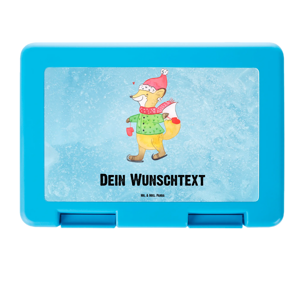 Personalisierte Brotdose Fuchs  Schlittschuhe Brotdose personalisiert, Brotbox, Snackbox, Lunch box, Butterbrotdose, Brotzeitbox, Winter, Weihnachten, Weihnachtsdeko, Nikolaus, Advent, Heiligabend, Wintermotiv, Weihnachtsmann, Weihnachtstage, Weihnachtsbaum, Tannenbaum, Weihnachtszeit