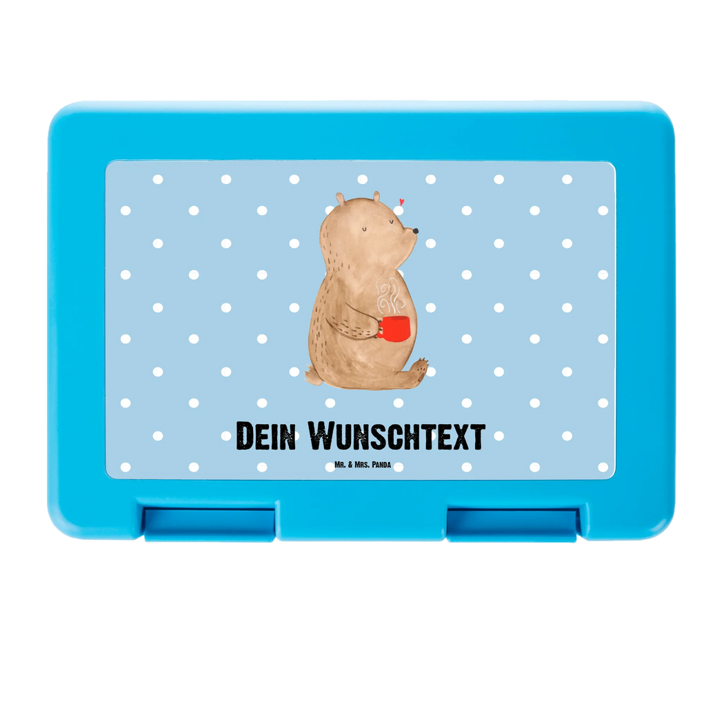 Personalisierte Brotdose Bär Kaffee Brotdose personalisiert, Brotbox, Snackbox, Lunch box, Butterbrotdose, Brotzeitbox, Bär, Teddy, Teddybär, Kaffee, Coffee, Bären, guten Morgen, Morgenroutine, Welt erobern, Welt retten, Motivation