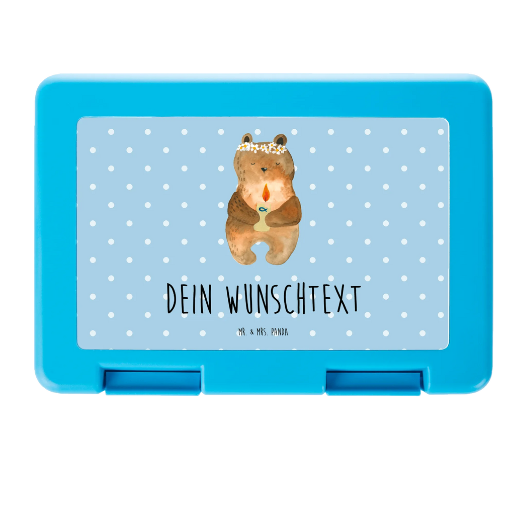 Personalisierte Brotdose Kommunion-Bär Brotdose personalisiert, Brotbox, Snackbox, Lunch box, Butterbrotdose, Brotzeitbox, Bär, Teddy, Teddybär, Kommunion, Gottes Segen, Taufkerze, katholisch