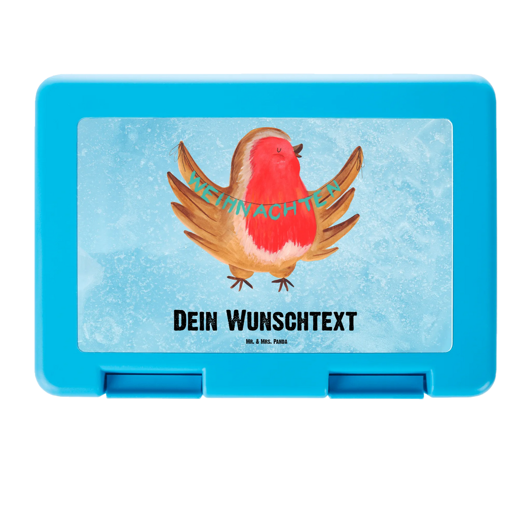 Personalisierte Brotdose Rotkehlchen Weihnachten Brotdose personalisiert, Brotbox, Snackbox, Lunch box, Butterbrotdose, Brotzeitbox, Winter, Weihnachten, Weihnachtsdeko, Nikolaus, Advent, Heiligabend, Wintermotiv, Frohe Weihnachten, Weihnachtsmotiv, Weihnachtsgruß, Vogel, xmas