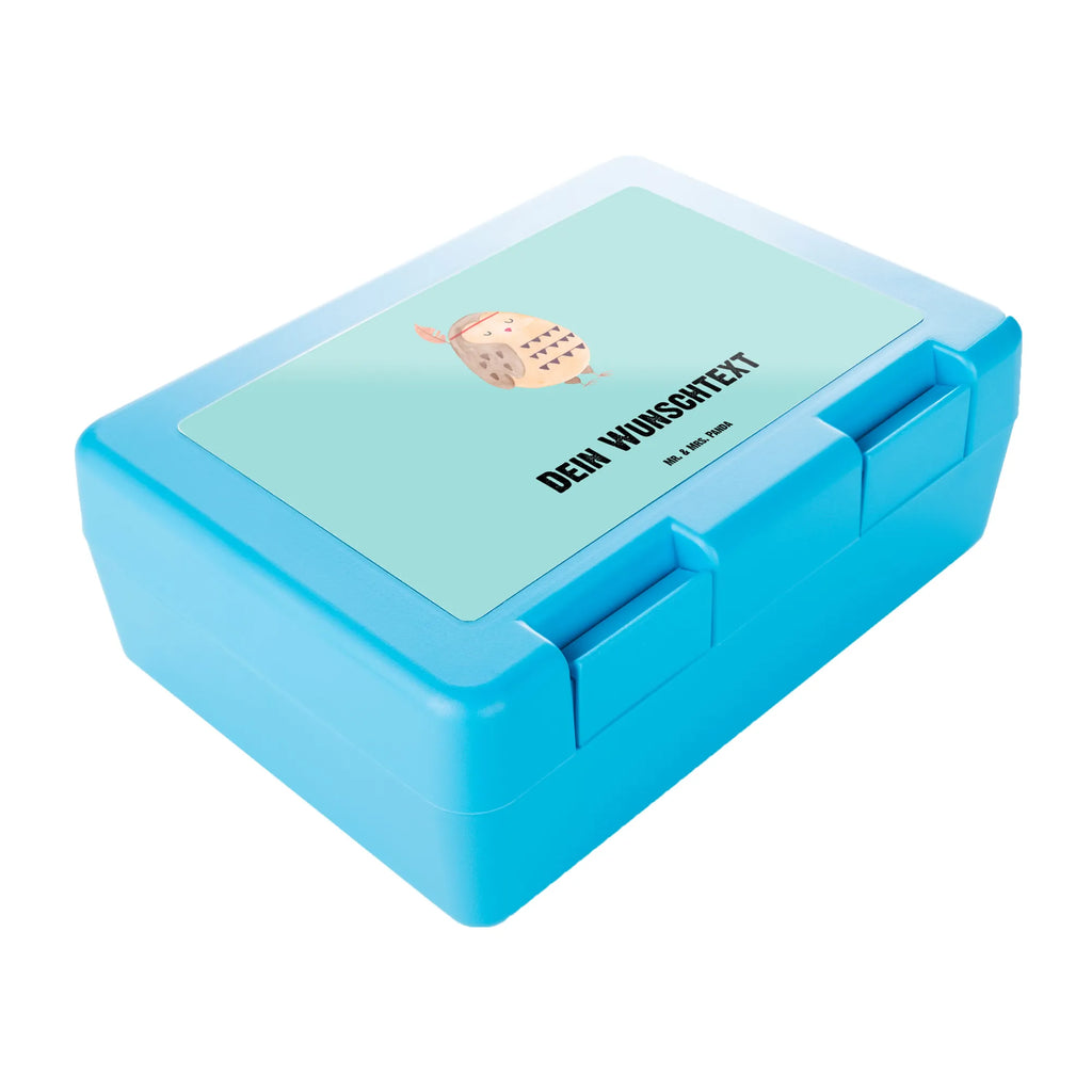 Personalisierte Brotdose Eule Federschmuck Brotdose personalisiert, Brotbox, Snackbox, Lunch box, Butterbrotdose, Brotzeitbox, Eule, Eule Deko, Owl, Das Leben ist ein Abenteuer, Reisespruch, Federschmuck, Dekoration