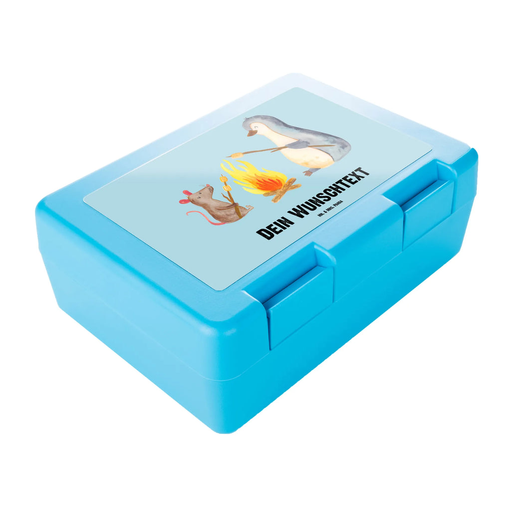 Personalisierte Brotdose Pinguin Lagerfeuer Brotdose personalisiert, Brotbox, Snackbox, Lunch box, Butterbrotdose, Brotzeitbox, Pinguin, Maus, Pinguine, Lagerfeuer, Leben, Arbeit, Job, Motivation, Büro, Büroalltag, Lebensspruch, Lebensmotivation, Neustart, Liebe, grillen, Feuer, Marshmallows