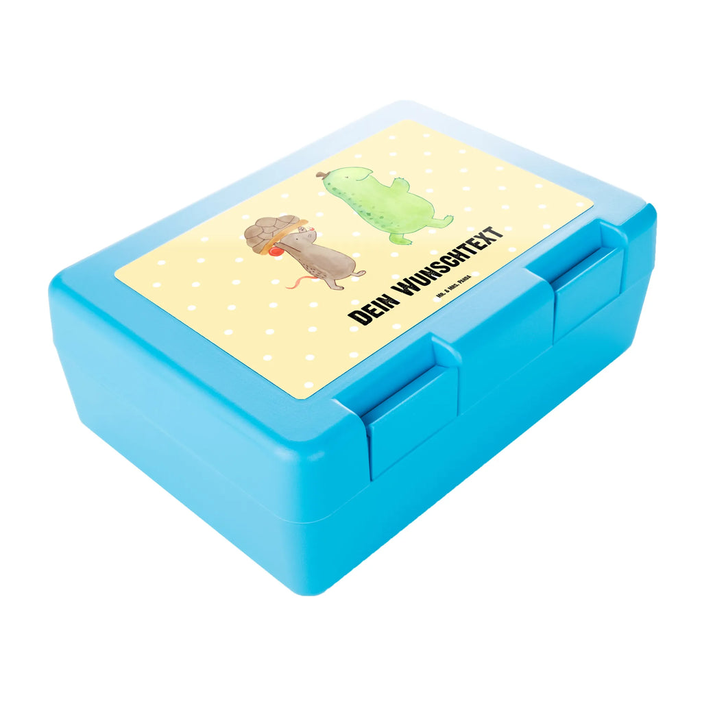 Personalisierte Brotdose Schildkröte & Maus Brotdose personalisiert, Brotbox, Snackbox, Lunch box, Butterbrotdose, Brotzeitbox, Schildkröte, Maus, Freunde, Freundinnen, beste Freunde, beste Freundinnen