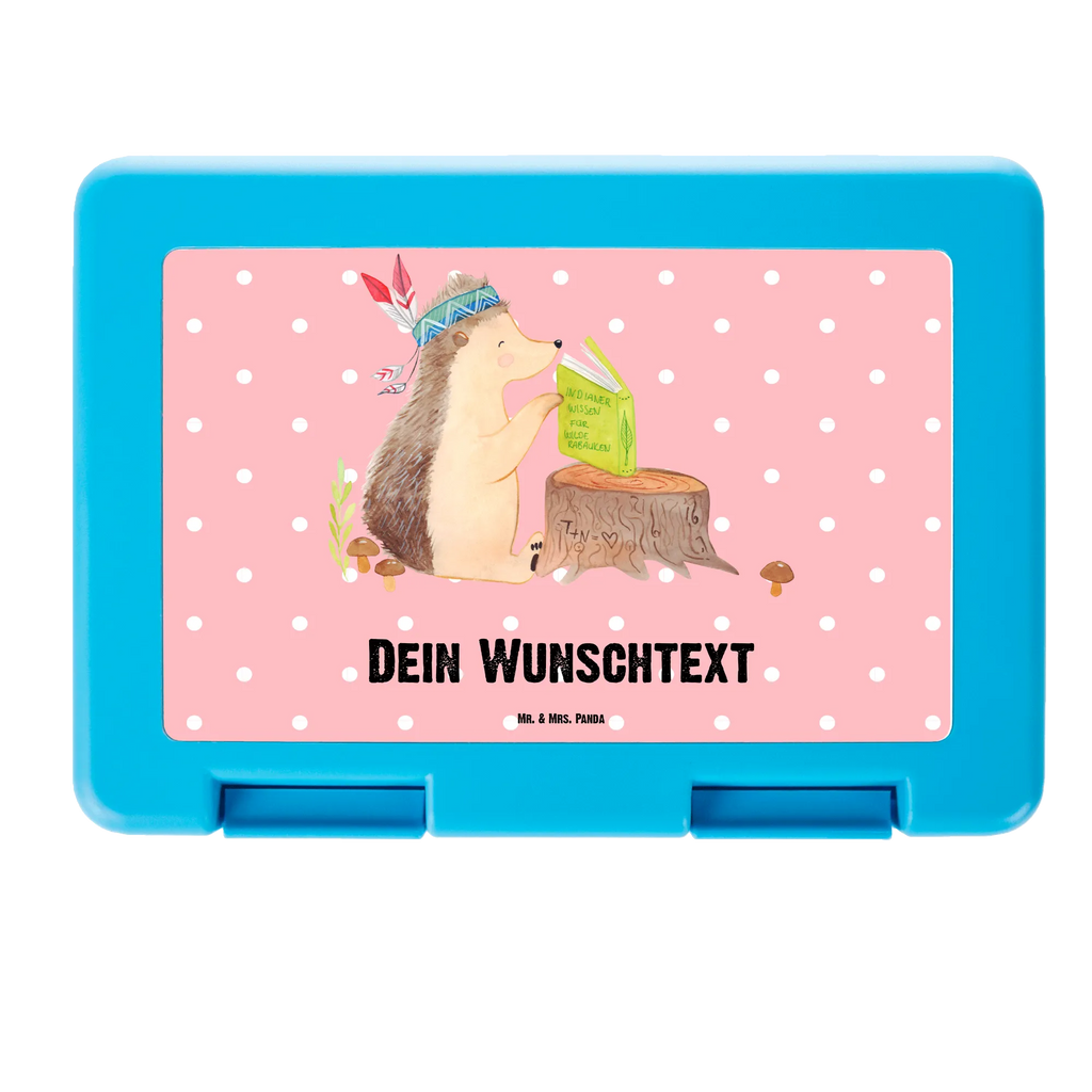 Personalisierte Brotdose Igel Indianer Brotdose personalisiert, Brotbox, Snackbox, Lunch box, Butterbrotdose, Brotzeitbox, Waldtiere, Tiere, Igel, Indianer, Abenteuer, Lagerfeuer, Camping