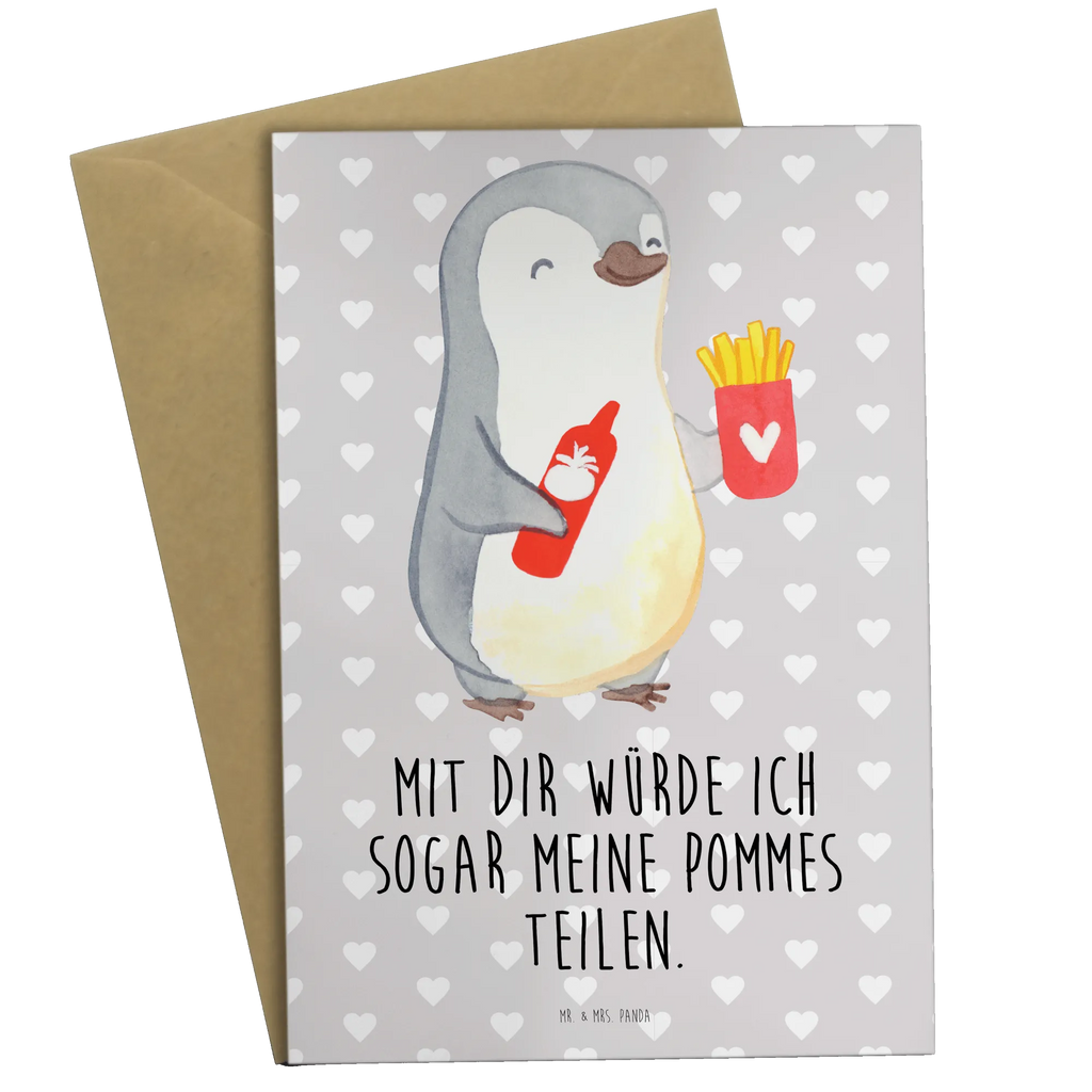 Grußkarte Pinguin Pommes Grußkarte, Klappkarte, Einladungskarte, Glückwunschkarte, Hochzeitskarte, Geburtstagskarte, Karte, Ansichtskarten, Liebe, Partner, Freund, Freundin, Ehemann, Ehefrau, Heiraten, Verlobung, Heiratsantrag, Liebesgeschenk, Jahrestag, Hocheitstag, Valentinstag, Geschenk für Frauen, Hochzeitstag, Mitbringsel, Geschenk für Freundin, Geschenk für Partner, Liebesbeweis, für Männer, für Ehemann