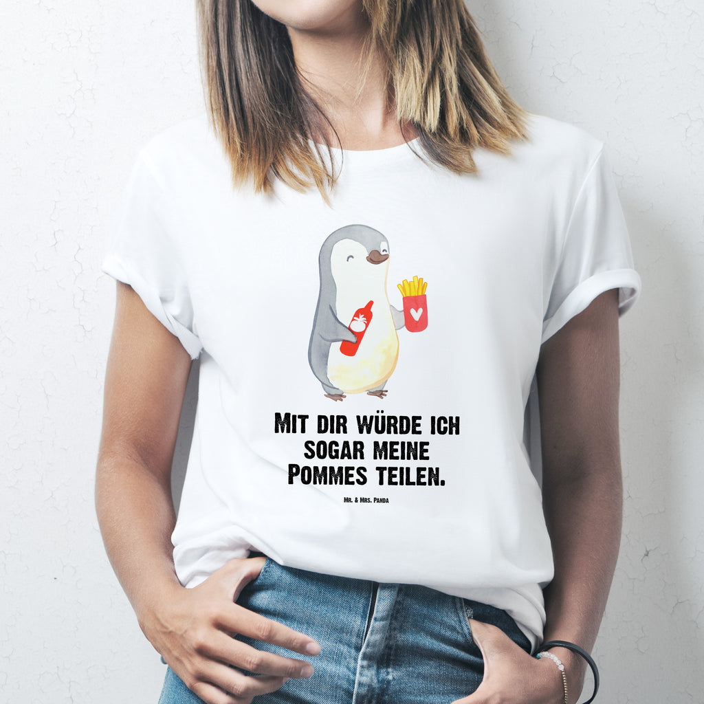 T-Shirt Standard Pinguin Pommes T-Shirt, Shirt, Tshirt, Lustiges T-Shirt, T-Shirt mit Spruch, Party, Junggesellenabschied, Jubiläum, Geburstag, Herrn, Damen, Männer, Frauen, Schlafshirt, Nachthemd, Sprüche, Liebe, Partner, Freund, Freundin, Ehemann, Ehefrau, Heiraten, Verlobung, Heiratsantrag, Liebesgeschenk, Jahrestag, Hocheitstag, Valentinstag, Geschenk für Frauen, Hochzeitstag, Mitbringsel, Geschenk für Freundin, Geschenk für Partner, Liebesbeweis, für Männer, für Ehemann