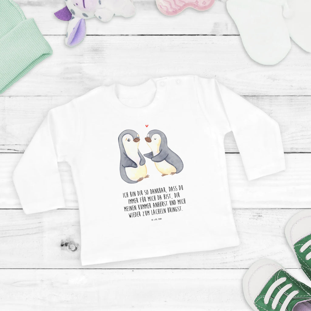 Baby Longsleeve Pinguine trösten Mädchen, Jungen, Baby, Langarm, Bio, Kleidung, Liebe, Partner, Freund, Freundin, Ehemann, Ehefrau, Heiraten, Verlobung, Heiratsantrag, Liebesgeschenk, Jahrestag, Hocheitstag, Valentinstag, Geschenk für Frauen, Hochzeitstag, Mitbringsel, Geschenk für Freundin, Geschenk für Partner, Liebesbeweis, für Männer, für Ehemann