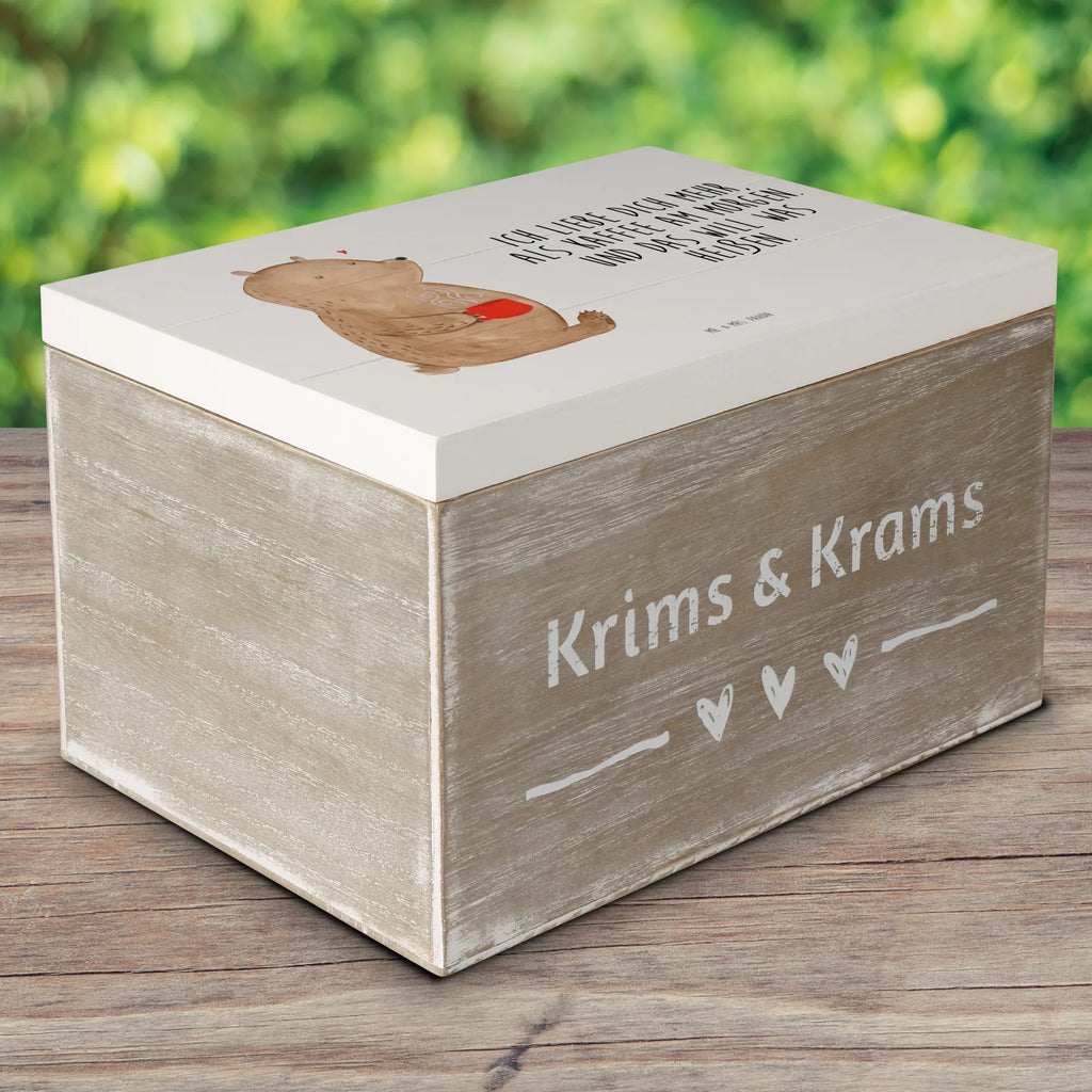 Holzkiste Bär Morgenkaffee Holzkiste, Kiste, Schatzkiste, Truhe, Schatulle, XXL, Erinnerungsbox, Erinnerungskiste, Dekokiste, Aufbewahrungsbox, Geschenkbox, Geschenkdose, Liebe, Partner, Freund, Freundin, Ehemann, Ehefrau, Heiraten, Verlobung, Heiratsantrag, Liebesgeschenk, Jahrestag, Hocheitstag, Valentinstag, Geschenk für Frauen, Hochzeitstag, Mitbringsel, Geschenk für Freundin, Geschenk für Partner, Liebesbeweis, für Männer, für Ehemann