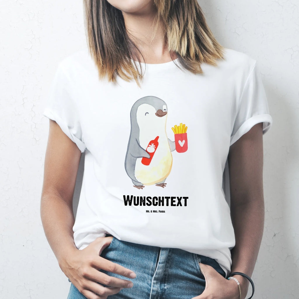 Personalisiertes T-Shirt Pinguin Pommes T-Shirt Personalisiert, T-Shirt mit Namen, T-Shirt mit Aufruck, Männer, Frauen, Liebe, Partner, Freund, Freundin, Ehemann, Ehefrau, Heiraten, Verlobung, Heiratsantrag, Liebesgeschenk, Jahrestag, Hocheitstag, Valentinstag, Geschenk für Frauen, Hochzeitstag, Mitbringsel, Geschenk für Freundin, Geschenk für Partner, Liebesbeweis, für Männer, für Ehemann