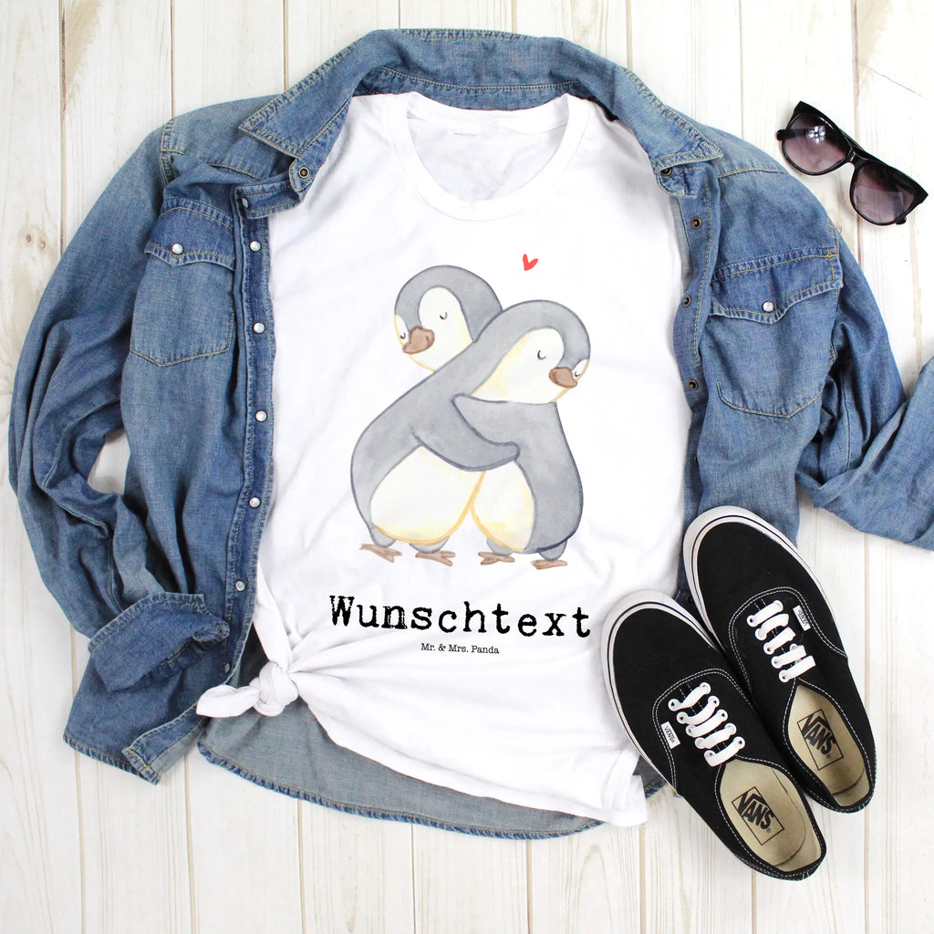 Personalisiertes T-Shirt Pinguine Kuscheln T-Shirt Personalisiert, T-Shirt mit Namen, T-Shirt mit Aufruck, Männer, Frauen, Liebe, Partner, Freund, Freundin, Ehemann, Ehefrau, Heiraten, Verlobung, Heiratsantrag, Liebesgeschenk, Jahrestag, Hocheitstag, Valentinstag, Geschenk für Frauen, Hochzeitstag, Mitbringsel, Geschenk für Freundin, Geschenk für Partner, Liebesbeweis, für Männer, für Ehemann