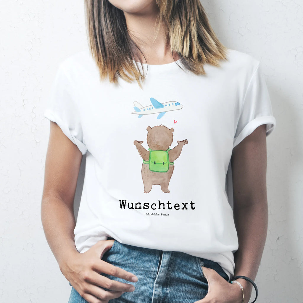 Personalisiertes T-Shirt Bär Flugzeug T-Shirt Personalisiert, T-Shirt mit Namen, T-Shirt mit Aufruck, Männer, Frauen, Liebe, Partner, Freund, Freundin, Ehemann, Ehefrau, Heiraten, Verlobung, Heiratsantrag, Liebesgeschenk, Jahrestag, Hocheitstag, Valentinstag, Geschenk für Frauen, Hochzeitstag, Mitbringsel, Geschenk für Freundin, Geschenk für Partner, Liebesbeweis, für Männer, für Ehemann