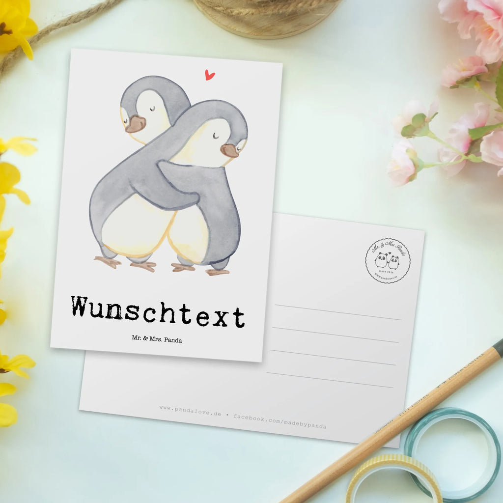 Personalisierte Postkarte Pinguine Kuscheln Postkarte mit Namen, Postkarte bedrucken, Postkarte mit Wunschtext, Postkarte personalisierbar, Geschenkkarte mit Namen, Grußkarte mit Namen, Karte mit Namen, Einladung mit Namen, Ansichtskarte mit Namen, Geschenkkarte mit Wunschtext, Grußkarte mit Wunschtext, Karte mit Wunschtext, Einladung mit Wunschtext, Ansichtskarte mit Wunschtext, Liebe, Partner, Freund, Freundin, Ehemann, Ehefrau, Heiraten, Verlobung, Heiratsantrag, Liebesgeschenk, Jahrestag, Hocheitstag, Valentinstag, Geschenk für Frauen, Hochzeitstag, Mitbringsel, Geschenk für Freundin, Geschenk für Partner, Liebesbeweis, für Männer, für Ehemann