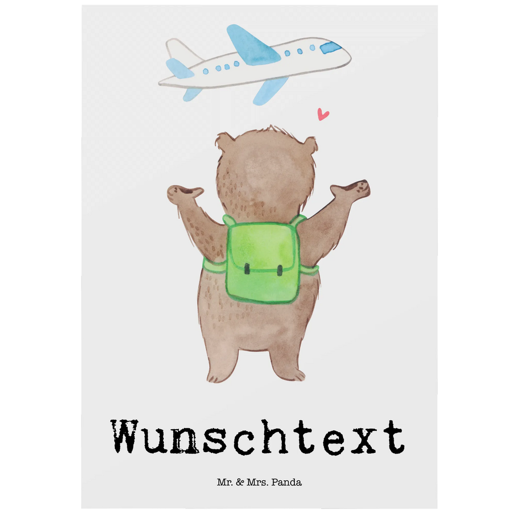 Personalisierte Postkarte Bär Flugzeug Postkarte mit Namen, Postkarte bedrucken, Postkarte mit Wunschtext, Postkarte personalisierbar, Geschenkkarte mit Namen, Grußkarte mit Namen, Karte mit Namen, Einladung mit Namen, Ansichtskarte mit Namen, Geschenkkarte mit Wunschtext, Grußkarte mit Wunschtext, Karte mit Wunschtext, Einladung mit Wunschtext, Ansichtskarte mit Wunschtext, Liebe, Partner, Freund, Freundin, Ehemann, Ehefrau, Heiraten, Verlobung, Heiratsantrag, Liebesgeschenk, Jahrestag, Hocheitstag, Valentinstag, Geschenk für Frauen, Hochzeitstag, Mitbringsel, Geschenk für Freundin, Geschenk für Partner, Liebesbeweis, für Männer, für Ehemann