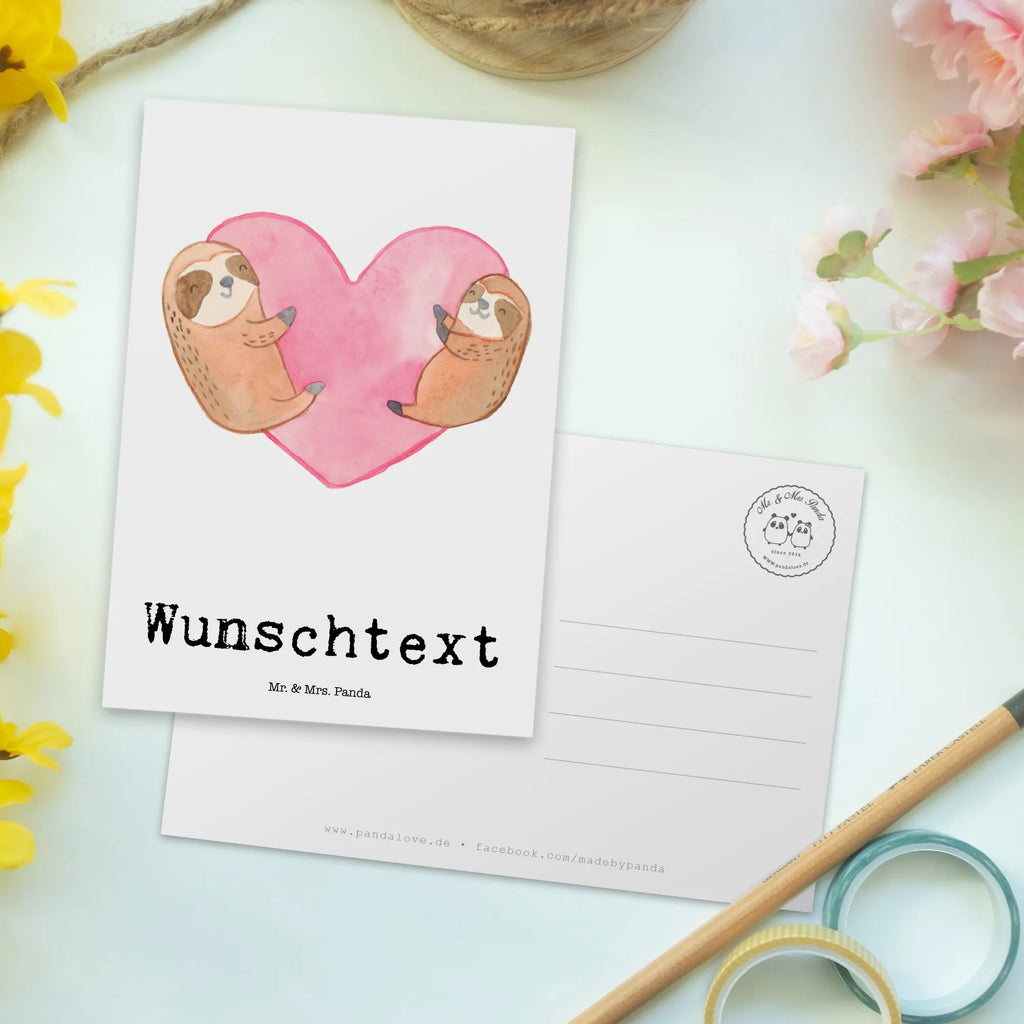 Personalisierte Postkarte Faultiere Herz Postkarte mit Namen, Postkarte bedrucken, Postkarte mit Wunschtext, Postkarte personalisierbar, Geschenkkarte mit Namen, Grußkarte mit Namen, Karte mit Namen, Einladung mit Namen, Ansichtskarte mit Namen, Geschenkkarte mit Wunschtext, Grußkarte mit Wunschtext, Karte mit Wunschtext, Einladung mit Wunschtext, Ansichtskarte mit Wunschtext, Liebe, Partner, Freund, Freundin, Ehemann, Ehefrau, Heiraten, Verlobung, Heiratsantrag, Liebesgeschenk, Jahrestag, Hocheitstag, Valentinstag, Geschenk für Frauen, Hochzeitstag, Mitbringsel, Geschenk für Freundin, Geschenk für Partner, Liebesbeweis, für Männer, für Ehemann