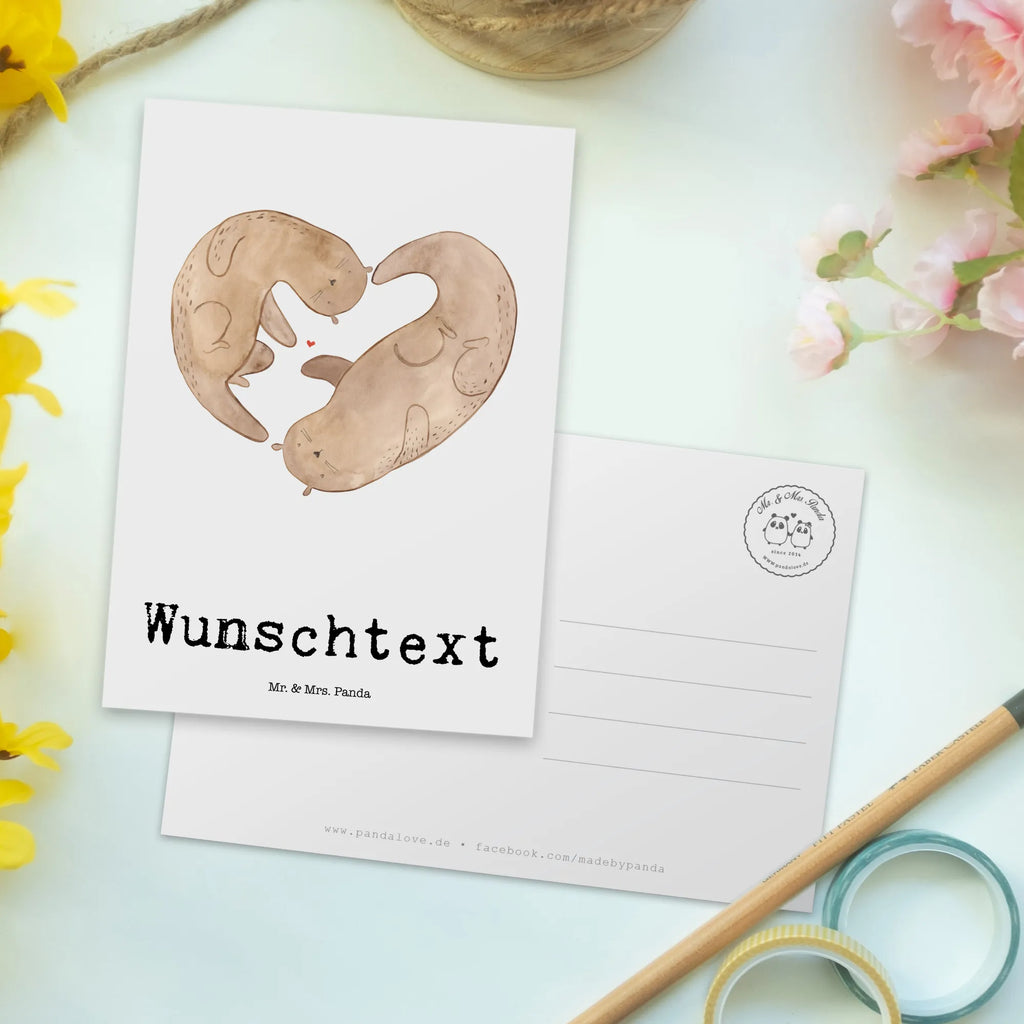 Personalisierte Postkarte Otter Valentine Postkarte mit Namen, Postkarte bedrucken, Postkarte mit Wunschtext, Postkarte personalisierbar, Geschenkkarte mit Namen, Grußkarte mit Namen, Karte mit Namen, Einladung mit Namen, Ansichtskarte mit Namen, Geschenkkarte mit Wunschtext, Grußkarte mit Wunschtext, Karte mit Wunschtext, Einladung mit Wunschtext, Ansichtskarte mit Wunschtext, Liebe, Partner, Freund, Freundin, Ehemann, Ehefrau, Heiraten, Verlobung, Heiratsantrag, Liebesgeschenk, Jahrestag, Hocheitstag, Valentinstag, Geschenk für Frauen, Hochzeitstag, Mitbringsel, Geschenk für Freundin, Geschenk für Partner, Liebesbeweis, für Männer, für Ehemann