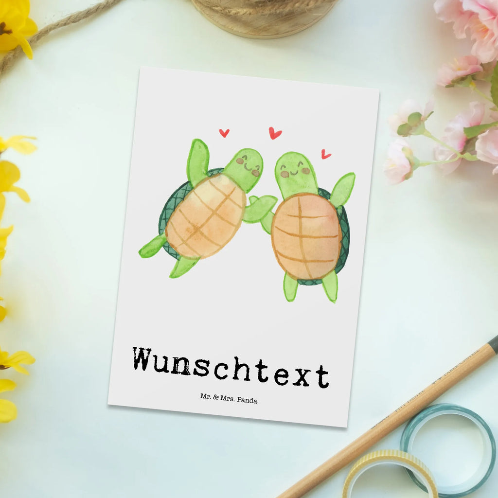 Personalisierte Postkarte Schildkröten Paar Postkarte mit Namen, Postkarte bedrucken, Postkarte mit Wunschtext, Postkarte personalisierbar, Geschenkkarte mit Namen, Grußkarte mit Namen, Karte mit Namen, Einladung mit Namen, Ansichtskarte mit Namen, Geschenkkarte mit Wunschtext, Grußkarte mit Wunschtext, Karte mit Wunschtext, Einladung mit Wunschtext, Ansichtskarte mit Wunschtext, Liebe, Partner, Freund, Freundin, Ehemann, Ehefrau, Heiraten, Verlobung, Heiratsantrag, Liebesgeschenk, Jahrestag, Hocheitstag, Valentinstag, Geschenk für Frauen, Hochzeitstag, Mitbringsel, Geschenk für Freundin, Geschenk für Partner, Liebesbeweis, für Männer, für Ehemann