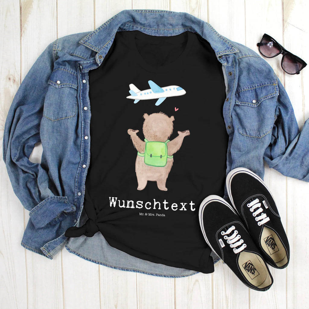 Personalisiertes T-Shirt Bär Flugzeug T-Shirt Personalisiert, T-Shirt mit Namen, T-Shirt mit Aufruck, Männer, Frauen, Liebe, Partner, Freund, Freundin, Ehemann, Ehefrau, Heiraten, Verlobung, Heiratsantrag, Liebesgeschenk, Jahrestag, Hocheitstag, Valentinstag, Geschenk für Frauen, Hochzeitstag, Mitbringsel, Geschenk für Freundin, Geschenk für Partner, Liebesbeweis, für Männer, für Ehemann