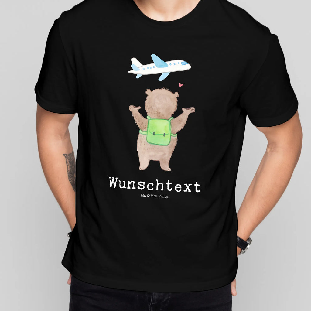 Personalisiertes T-Shirt Bär Flugzeug T-Shirt Personalisiert, T-Shirt mit Namen, T-Shirt mit Aufruck, Männer, Frauen, Liebe, Partner, Freund, Freundin, Ehemann, Ehefrau, Heiraten, Verlobung, Heiratsantrag, Liebesgeschenk, Jahrestag, Hocheitstag, Valentinstag, Geschenk für Frauen, Hochzeitstag, Mitbringsel, Geschenk für Freundin, Geschenk für Partner, Liebesbeweis, für Männer, für Ehemann