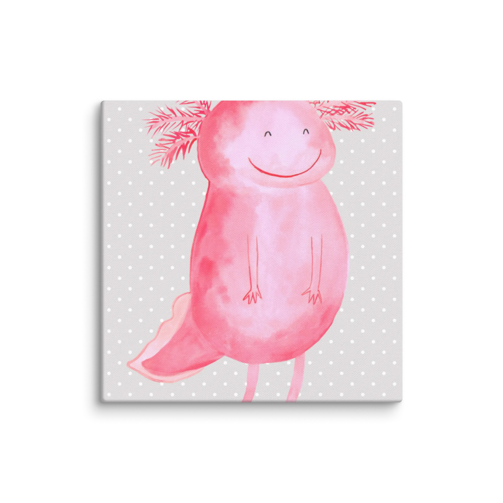 Leinwand Bild Axolotl glücklich Leinwand, Bild, Kunstdruck, Wanddeko, Dekoration, Axolotl, Molch, Axolot, Schwanzlurch, Lurch, Lurche, Motivation, gute Laune