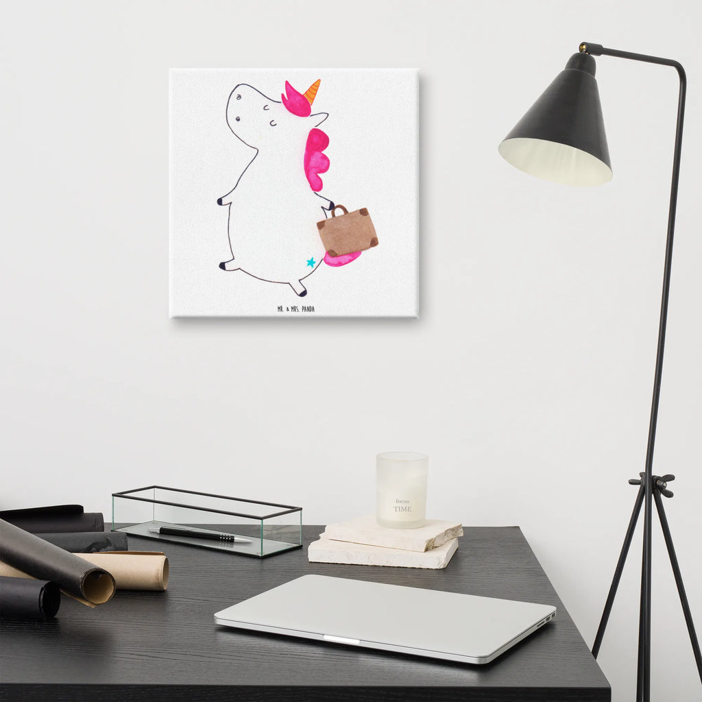 Leinwand Bild Einhorn Koffer Leinwand, Bild, Kunstdruck, Wanddeko, Dekoration, Einhorn, Einhörner, Einhorn Deko, Pegasus, Unicorn, unicorn, Koffer, Verreisen, Reise, Gepäck, Abenteuer, Erwachsen, Kind, albern, Spaß, lustig, witzig