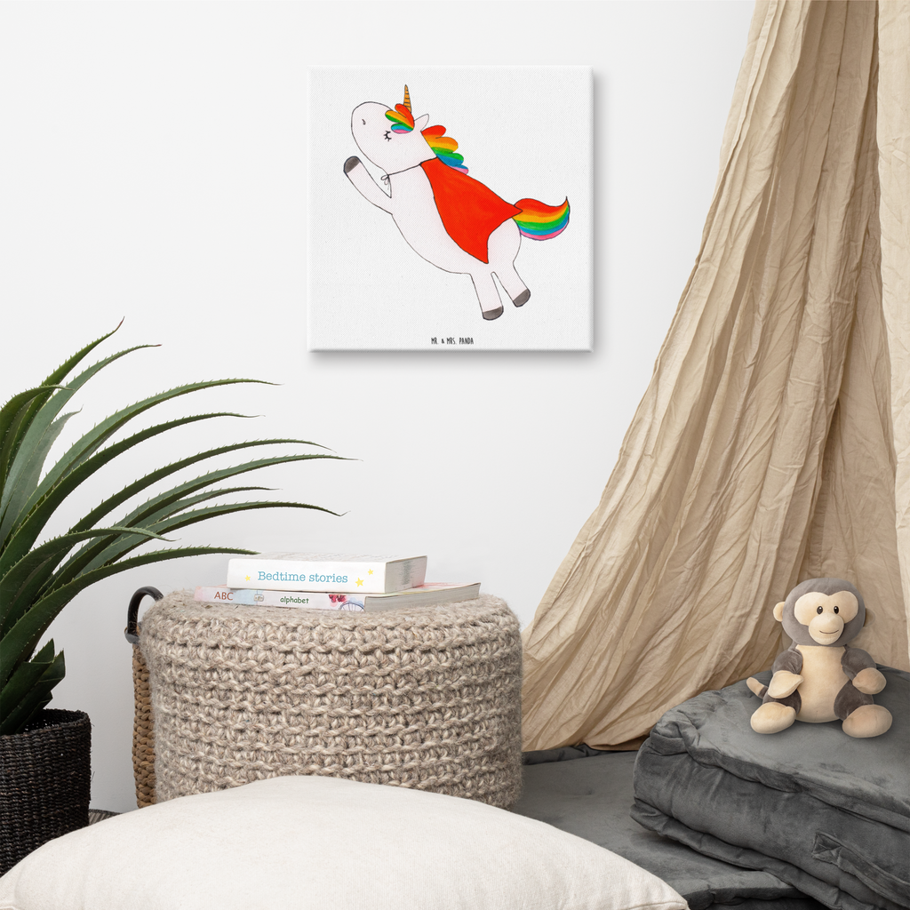 Leinwand Bild Einhorn Super Leinwand, Bild, Kunstdruck, Wanddeko, Dekoration, Einhorn, Einhörner, Einhorn Deko, Unicorn, Traummann, Superheld, Held, Freundin, Geschenk, Girl, Mädchen