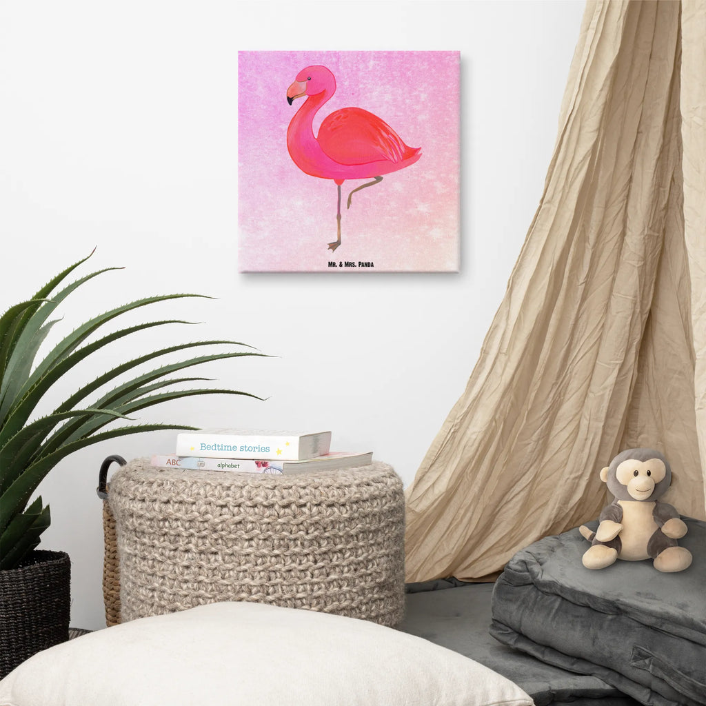 Leinwand Bild Flamingo Classic Leinwand, Bild, Kunstdruck, Wanddeko, Dekoration, Flamingo, Einzigartig, Selbstliebe, Stolz, ich, für mich, Spruch, Freundin, Freundinnen, Außenseiter, Sohn, Tochter, Geschwister