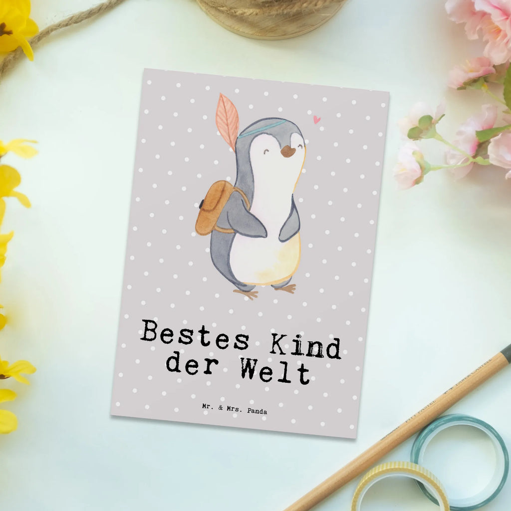 Postkarte Pinguin Bestes Kind der Welt Postkarte, Karte, Geschenkkarte, Grußkarte, Einladung, Ansichtskarte, Geburtstagskarte, Einladungskarte, Dankeskarte, Ansichtskarten, Einladung Geburtstag, Einladungskarten Geburtstag, für, Dankeschön, Geschenk, Schenken, Geburtstag, Geburtstagsgeschenk, Geschenkidee, Danke, Bedanken, Mitbringsel, Freude machen, Geschenktipp, Kinder, Kind, Kid, Kids, Kiddy, Bestes, Tochter, Sohn, Nachwuchs, Geburt, Liebling, Taufe