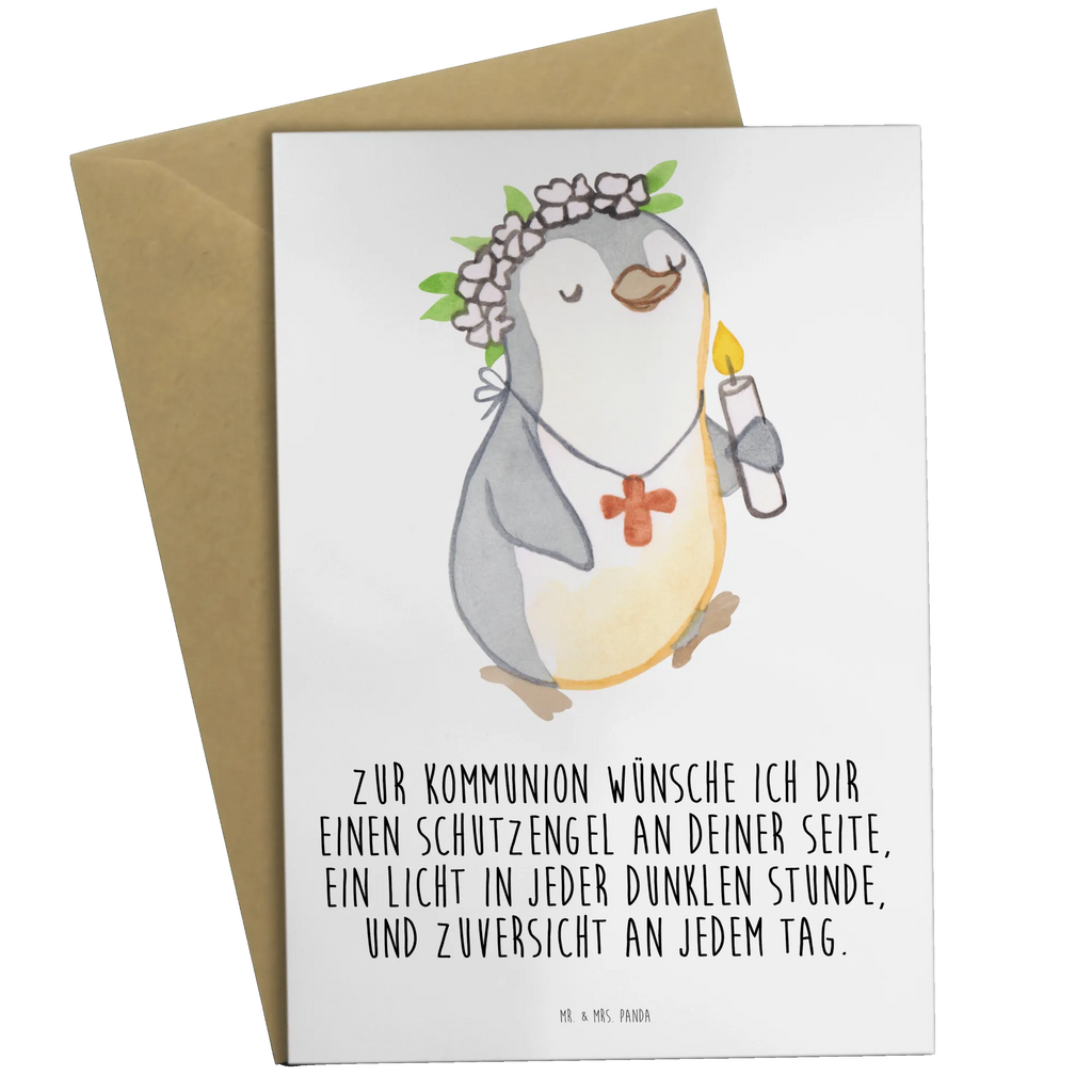 Grußkarte Pinguin Kommunion Mädchen Grußkarte, Klappkarte, Einladungskarte, Glückwunschkarte, Hochzeitskarte, Geburtstagskarte, Karte, Ansichtskarten, Konfirmation, Kommunion, Jugendweihe, Konfirmation Geschenk, Gott, Gläubig, Alles Gute