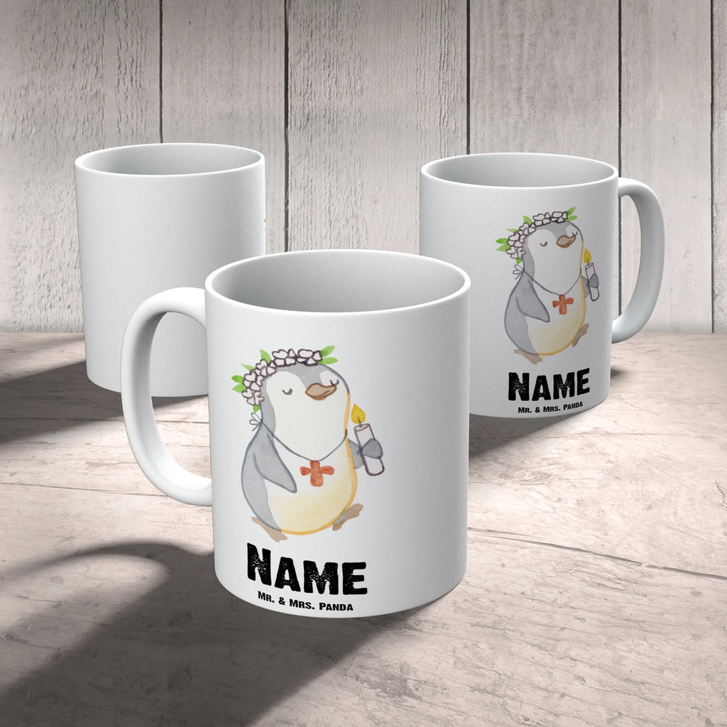 Personalisierte Tasse Pinguin Kommunion Mädchen Personalisierte Tasse, Namenstasse, Wunschname, Personalisiert, Tasse, Namen, Drucken, Tasse mit Namen, Konfirmation, Kommunion, Jugendweihe, Konfirmation Geschenk, Gott, Gläubig, Alles Gute