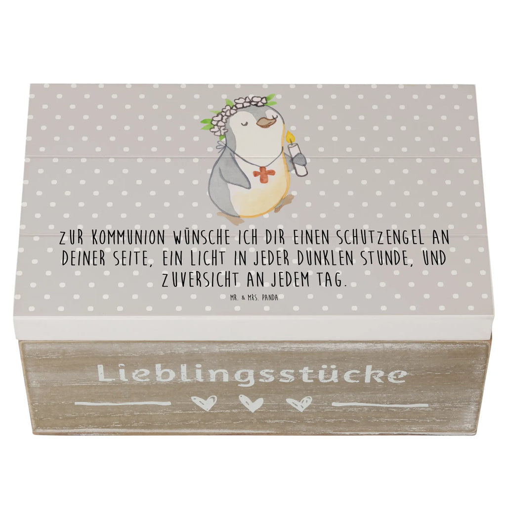 Holzkiste Pinguin Kommunion Mädchen Holzkiste, Kiste, Schatzkiste, Truhe, Schatulle, XXL, Erinnerungsbox, Erinnerungskiste, Dekokiste, Aufbewahrungsbox, Geschenkbox, Geschenkdose, Konfirmation, Kommunion, Jugendweihe, Konfirmation Geschenk, Gott, Gläubig, Alles Gute