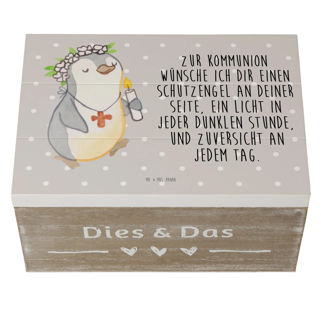 Holzkiste Pinguin Kommunion Mädchen Holzkiste, Kiste, Schatzkiste, Truhe, Schatulle, XXL, Erinnerungsbox, Erinnerungskiste, Dekokiste, Aufbewahrungsbox, Geschenkbox, Geschenkdose, Konfirmation, Kommunion, Jugendweihe, Konfirmation Geschenk, Gott, Gläubig, Alles Gute