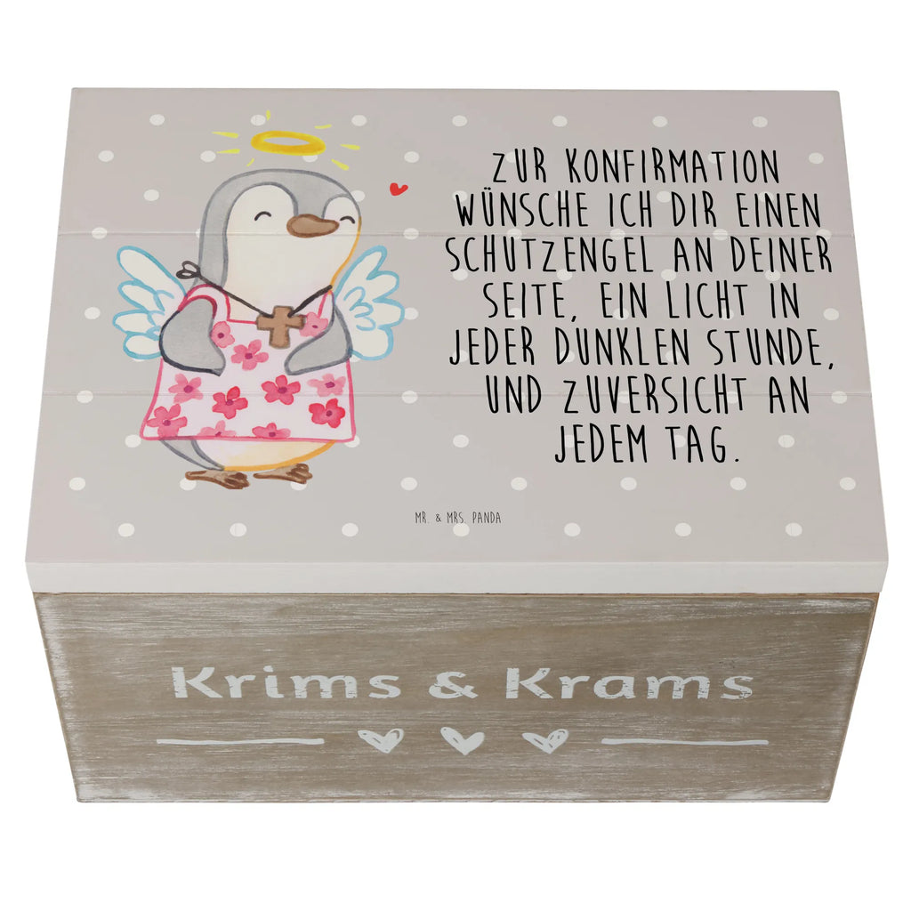 Holzkiste Pinguin Konfirmation Holzkiste, Kiste, Schatzkiste, Truhe, Schatulle, XXL, Erinnerungsbox, Erinnerungskiste, Dekokiste, Aufbewahrungsbox, Geschenkbox, Geschenkdose, Konfirmation, Kommunion, Jugendweihe, Konfirmation Geschenk, Schutzengel, Zuversicht, Vertrauen