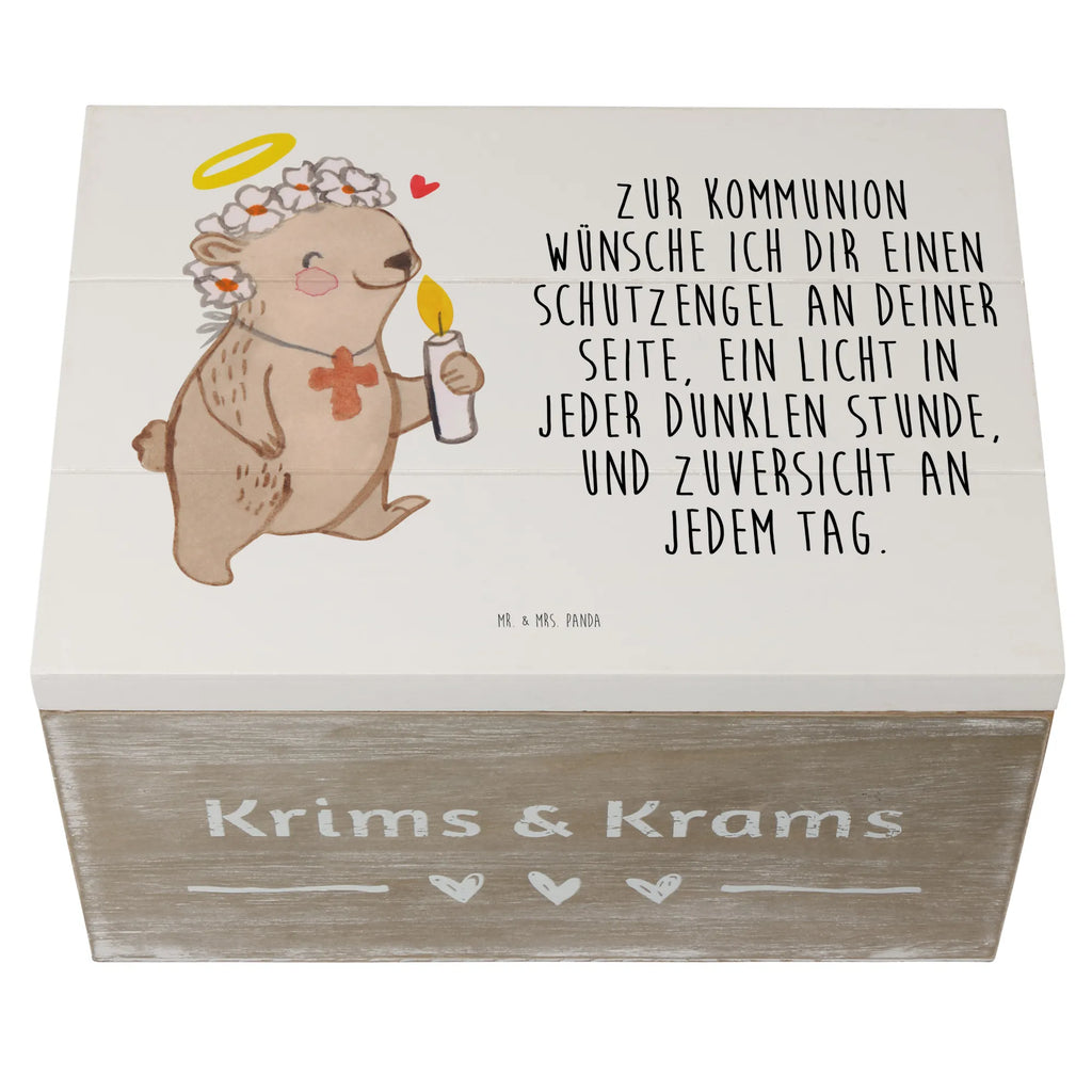 Holzkiste Bär Kommunion Mädchen Holzkiste, Kiste, Schatzkiste, Truhe, Schatulle, XXL, Erinnerungsbox, Erinnerungskiste, Dekokiste, Aufbewahrungsbox, Geschenkbox, Geschenkdose, Konfirmation, Kommunion, Jugendweihe, Konfirmation Geschenk, Kommunion Geschenk, Kommunion Dankeschön, Glauben, Liebe, Gott, Gläubig