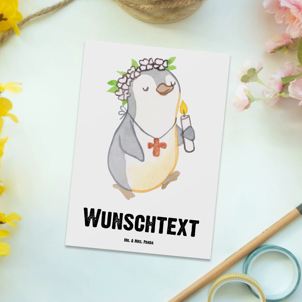 Personalisierte Postkarte Pinguin Kommunion Mädchen Postkarte mit Namen, Postkarte bedrucken, Postkarte mit Wunschtext, Postkarte personalisierbar, Geschenkkarte mit Namen, Grußkarte mit Namen, Karte mit Namen, Einladung mit Namen, Ansichtskarte mit Namen, Geschenkkarte mit Wunschtext, Grußkarte mit Wunschtext, Karte mit Wunschtext, Einladung mit Wunschtext, Ansichtskarte mit Wunschtext, Konfirmation, Kommunion, Jugendweihe, Konfirmation Geschenk, Gott, Gläubig, Alles Gute