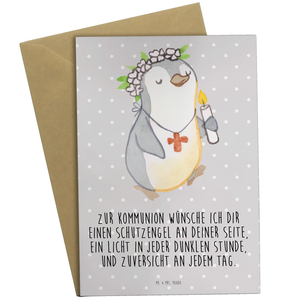 Grußkarte Pinguin Kommunion Mädchen Grußkarte, Klappkarte, Einladungskarte, Glückwunschkarte, Hochzeitskarte, Geburtstagskarte, Karte, Ansichtskarten, Konfirmation, Kommunion, Jugendweihe, Konfirmation Geschenk, Gott, Gläubig, Alles Gute