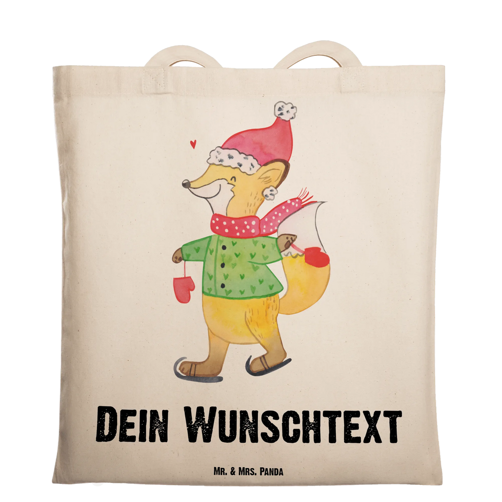 Personalisierte Tragetasche Fuchs  Schlittschuhe Personalisierte Beuteltasche, Personalisierter Beutel, Personalisierte Einkaufstasche, Personalisierter Jutebeutel, Personalisierter Stoffbeutel, Tragetasche mit Namen, Einkaufstasche mit Namen, Stoffbeutel mit Namen, Personalisierte Tasche, Personalisierte Jutetasche, Personalisierte Kindergartentasche, Winter, Weihnachten, Weihnachtsdeko, Nikolaus, Advent, Heiligabend, Wintermotiv, Weihnachtsmann, Weihnachtstage, Weihnachtsbaum, Tannenbaum, Weihnachtszeit