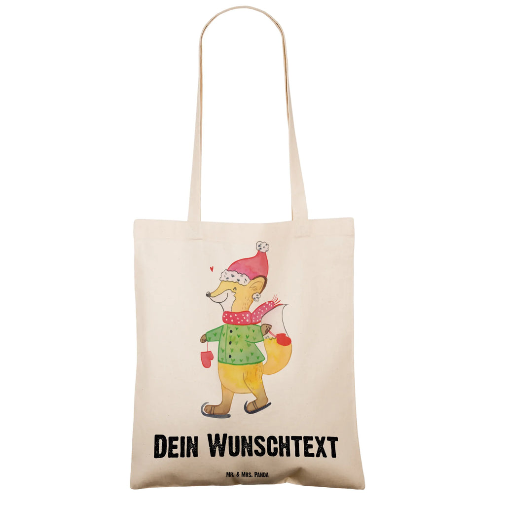 Personalisierte Tragetasche Fuchs  Schlittschuhe Personalisierte Beuteltasche, Personalisierter Beutel, Personalisierte Einkaufstasche, Personalisierter Jutebeutel, Personalisierter Stoffbeutel, Tragetasche mit Namen, Einkaufstasche mit Namen, Stoffbeutel mit Namen, Personalisierte Tasche, Personalisierte Jutetasche, Personalisierte Kindergartentasche, Winter, Weihnachten, Weihnachtsdeko, Nikolaus, Advent, Heiligabend, Wintermotiv, Weihnachtsmann, Weihnachtstage, Weihnachtsbaum, Tannenbaum, Weihnachtszeit