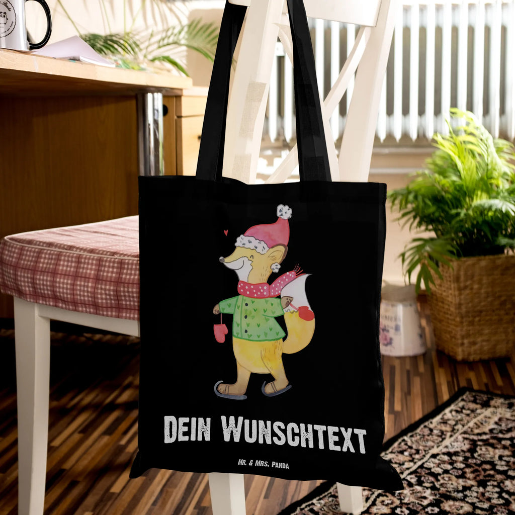 Personalisierte Tragetasche Fuchs  Schlittschuhe Personalisierte Beuteltasche, Personalisierter Beutel, Personalisierte Einkaufstasche, Personalisierter Jutebeutel, Personalisierter Stoffbeutel, Tragetasche mit Namen, Einkaufstasche mit Namen, Stoffbeutel mit Namen, Personalisierte Tasche, Personalisierte Jutetasche, Personalisierte Kindergartentasche, Winter, Weihnachten, Weihnachtsdeko, Nikolaus, Advent, Heiligabend, Wintermotiv, Weihnachtsmann, Weihnachtstage, Weihnachtsbaum, Tannenbaum, Weihnachtszeit