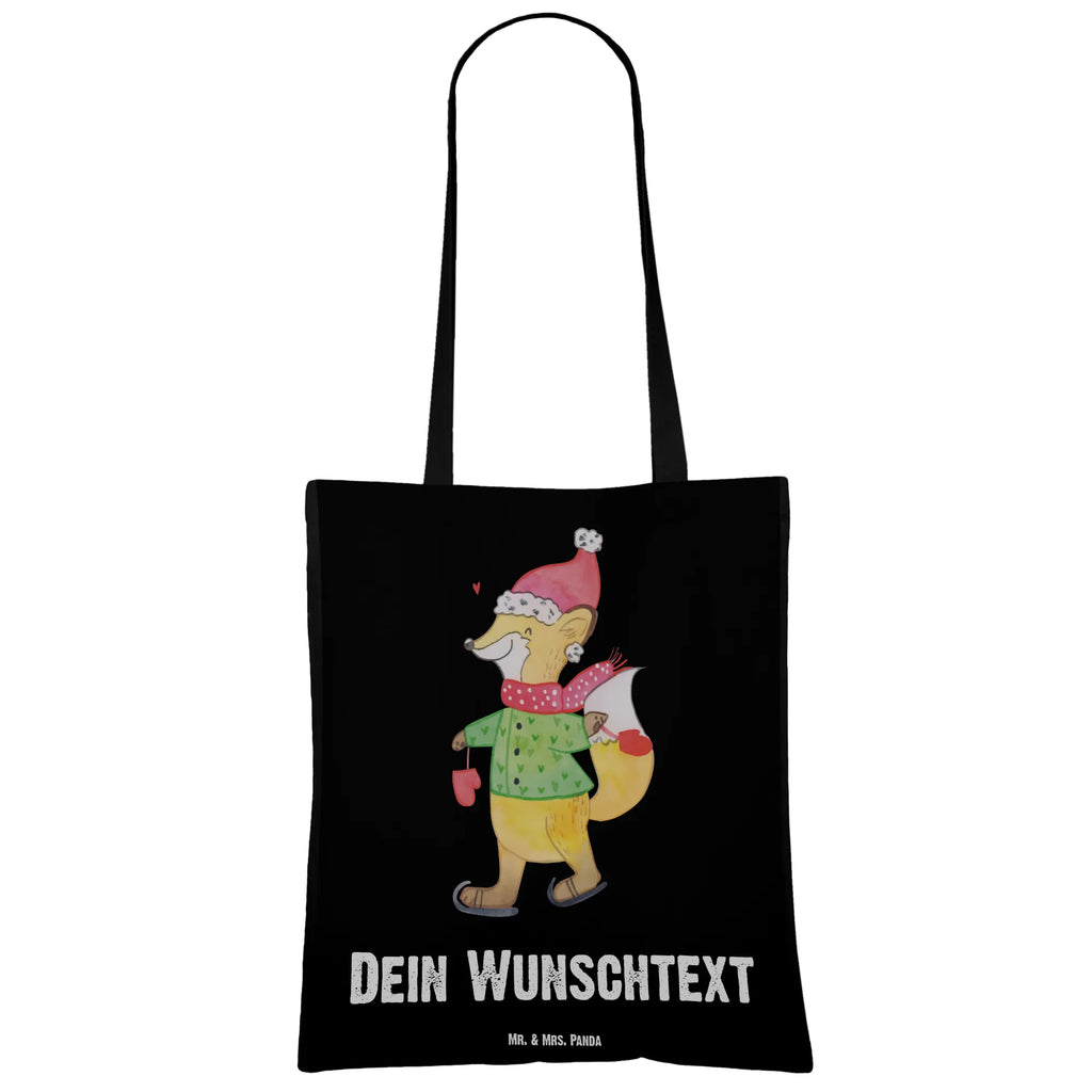 Personalisierte Tragetasche Fuchs  Schlittschuhe Personalisierte Beuteltasche, Personalisierter Beutel, Personalisierte Einkaufstasche, Personalisierter Jutebeutel, Personalisierter Stoffbeutel, Tragetasche mit Namen, Einkaufstasche mit Namen, Stoffbeutel mit Namen, Personalisierte Tasche, Personalisierte Jutetasche, Personalisierte Kindergartentasche, Winter, Weihnachten, Weihnachtsdeko, Nikolaus, Advent, Heiligabend, Wintermotiv, Weihnachtsmann, Weihnachtstage, Weihnachtsbaum, Tannenbaum, Weihnachtszeit