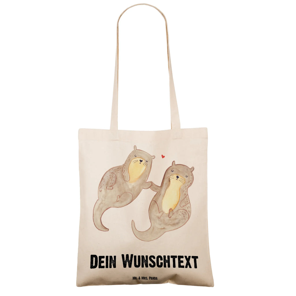 Personalisierte Tragetasche Otter händchenhaltend Personalisierte Beuteltasche, Personalisierter Beutel, Personalisierte Einkaufstasche, Personalisierter Jutebeutel, Personalisierter Stoffbeutel, Tragetasche mit Namen, Einkaufstasche mit Namen, Stoffbeutel mit Namen, Personalisierte Tasche, Personalisierte Jutetasche, Personalisierte Kindergartentasche, Otter, Fischotter, Seeotter, Otter Seeotter See Otter