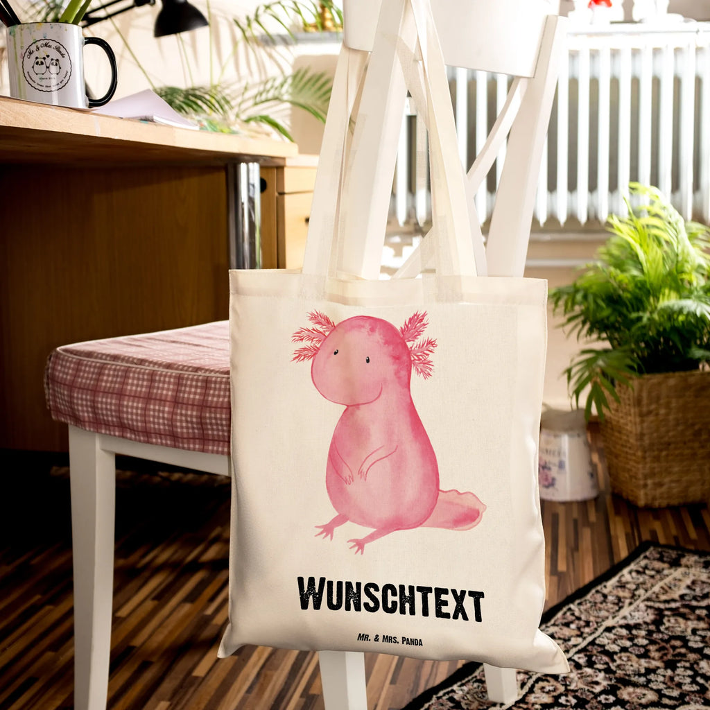 Personalisierte Tragetasche Axolotl Personalisierte Beuteltasche, Personalisierter Beutel, Personalisierte Einkaufstasche, Personalisierter Jutebeutel, Personalisierter Stoffbeutel, Tragetasche mit Namen, Einkaufstasche mit Namen, Stoffbeutel mit Namen, Personalisierte Tasche, Personalisierte Jutetasche, Personalisierte Kindergartentasche, Axolotl, Molch, Axolot, vergnügt, fröhlich, zufrieden, Lebensstil, Weisheit, Lebensweisheit, Liebe, Freundin