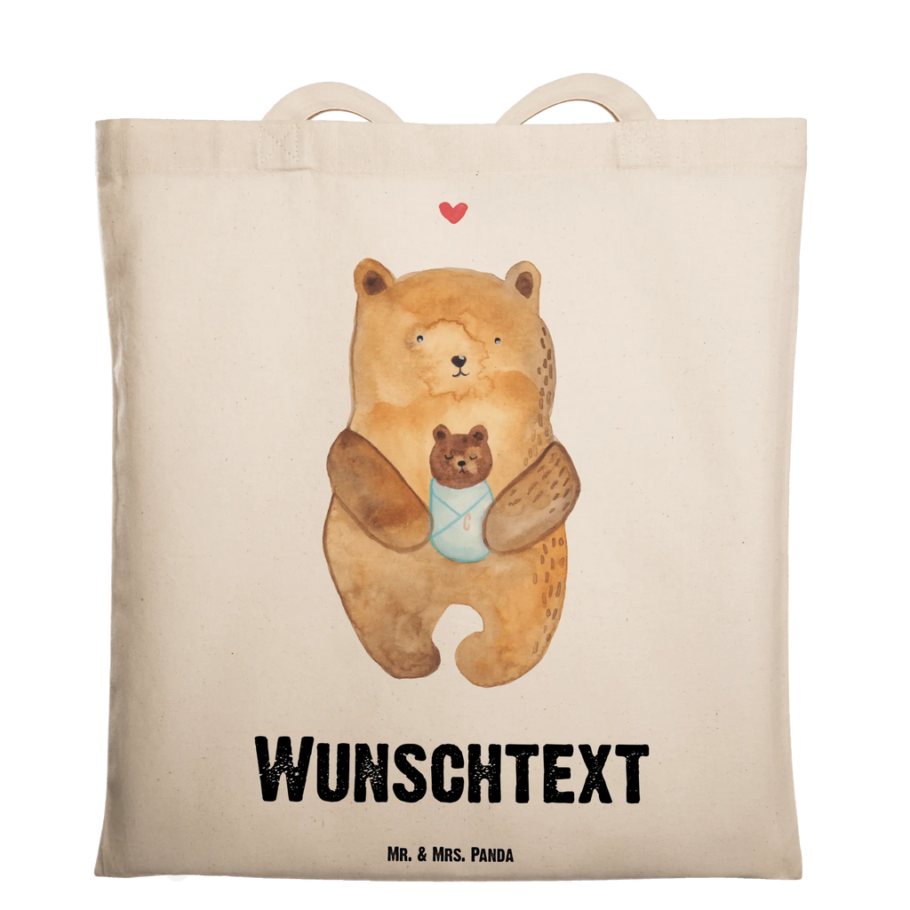 Personalisierte Tragetasche Bär mit Baby Personalisierte Beuteltasche, Personalisierter Beutel, Personalisierte Einkaufstasche, Personalisierter Jutebeutel, Personalisierter Stoffbeutel, Tragetasche mit Namen, Einkaufstasche mit Namen, Stoffbeutel mit Namen, Personalisierte Tasche, Personalisierte Jutetasche, Personalisierte Kindergartentasche, Bär, Teddy, Teddybär, Eltern, Mutter, Baby, Taufe, Geburt, Nichte, Neffe, Enkel, Enkelin, Täufling, Geburtstag, Glückwunsch