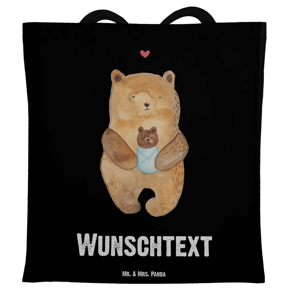 Personalisierte Tragetasche Bär mit Baby Personalisierte Beuteltasche, Personalisierter Beutel, Personalisierte Einkaufstasche, Personalisierter Jutebeutel, Personalisierter Stoffbeutel, Tragetasche mit Namen, Einkaufstasche mit Namen, Stoffbeutel mit Namen, Personalisierte Tasche, Personalisierte Jutetasche, Personalisierte Kindergartentasche, Bär, Teddy, Teddybär, Eltern, Mutter, Baby, Taufe, Geburt, Nichte, Neffe, Enkel, Enkelin, Täufling, Geburtstag, Glückwunsch