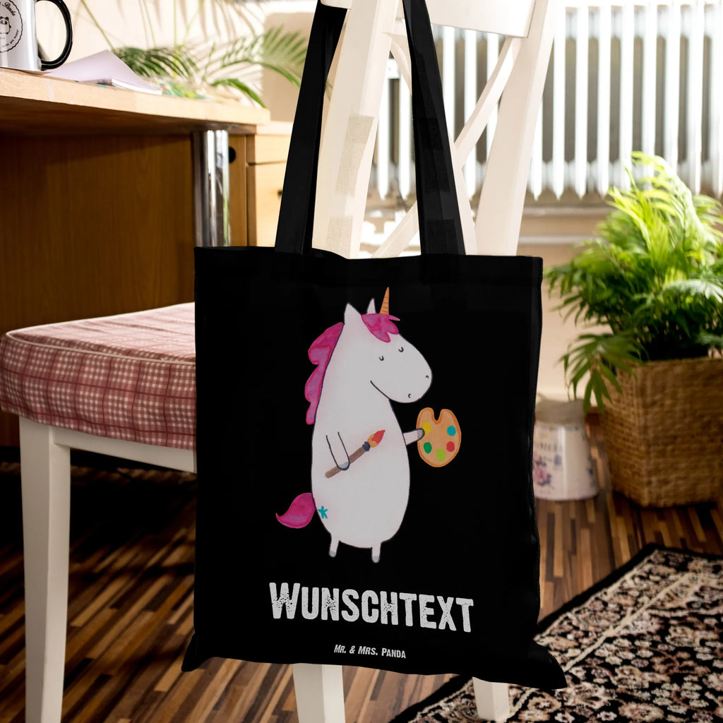 Personalisierte Tragetasche Einhorn Künstler Personalisierte Beuteltasche, Personalisierter Beutel, Personalisierte Einkaufstasche, Personalisierter Jutebeutel, Personalisierter Stoffbeutel, Tragetasche mit Namen, Einkaufstasche mit Namen, Stoffbeutel mit Namen, Personalisierte Tasche, Personalisierte Jutetasche, Personalisierte Kindergartentasche, Einhorn, Einhörner, Einhorn Deko, Unicorn, Englisch, Künstler, Artist, Malen, Zeichnen, Welt, Farbe, Stift, Pinsel, Geschenk, Maler