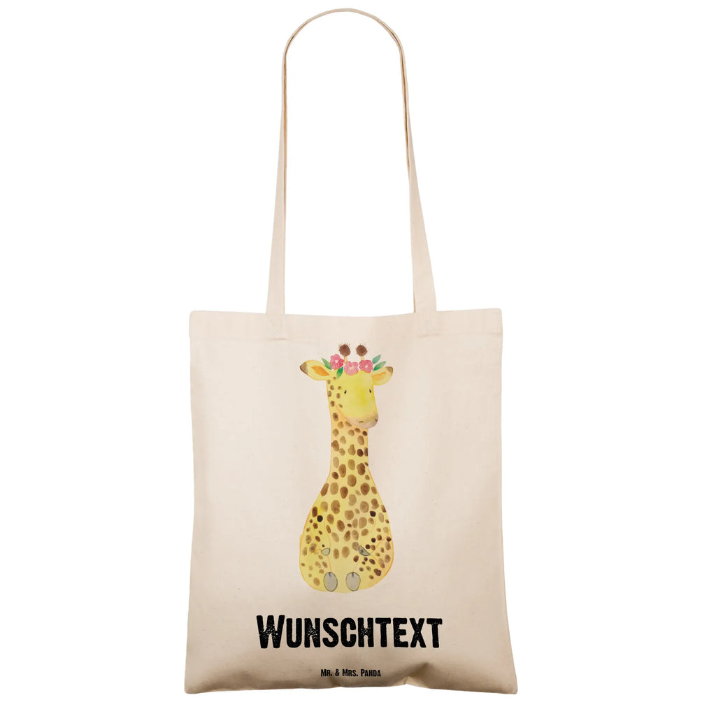 Personalisierte Tragetasche Giraffe Blumenkranz Personalisierte Beuteltasche, Personalisierter Beutel, Personalisierte Einkaufstasche, Personalisierter Jutebeutel, Personalisierter Stoffbeutel, Tragetasche mit Namen, Einkaufstasche mit Namen, Stoffbeutel mit Namen, Personalisierte Tasche, Personalisierte Jutetasche, Personalisierte Kindergartentasche, Afrika, Wildtiere, Giraffe, Blumenkranz, Abenteurer, Selbstliebe, Freundin