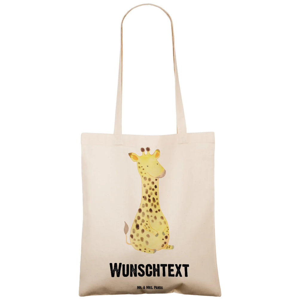 Personalisierte Tragetasche Giraffe Zufrieden Personalisierte Beuteltasche, Personalisierter Beutel, Personalisierte Einkaufstasche, Personalisierter Jutebeutel, Personalisierter Stoffbeutel, Tragetasche mit Namen, Einkaufstasche mit Namen, Stoffbeutel mit Namen, Personalisierte Tasche, Personalisierte Jutetasche, Personalisierte Kindergartentasche, Afrika, Wildtiere, Giraffe, Zufrieden, Glück, Abenteuer