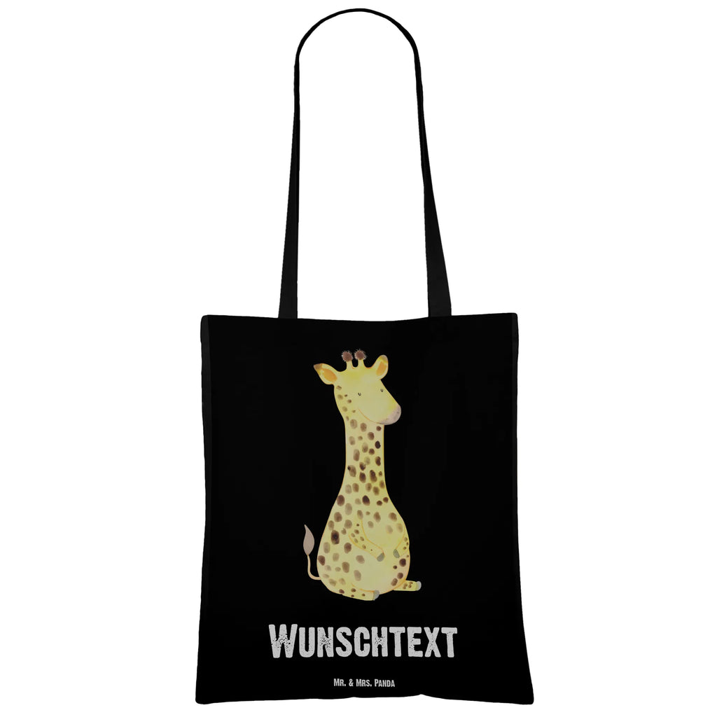 Personalisierte Tragetasche Giraffe Zufrieden Personalisierte Beuteltasche, Personalisierter Beutel, Personalisierte Einkaufstasche, Personalisierter Jutebeutel, Personalisierter Stoffbeutel, Tragetasche mit Namen, Einkaufstasche mit Namen, Stoffbeutel mit Namen, Personalisierte Tasche, Personalisierte Jutetasche, Personalisierte Kindergartentasche, Afrika, Wildtiere, Giraffe, Zufrieden, Glück, Abenteuer