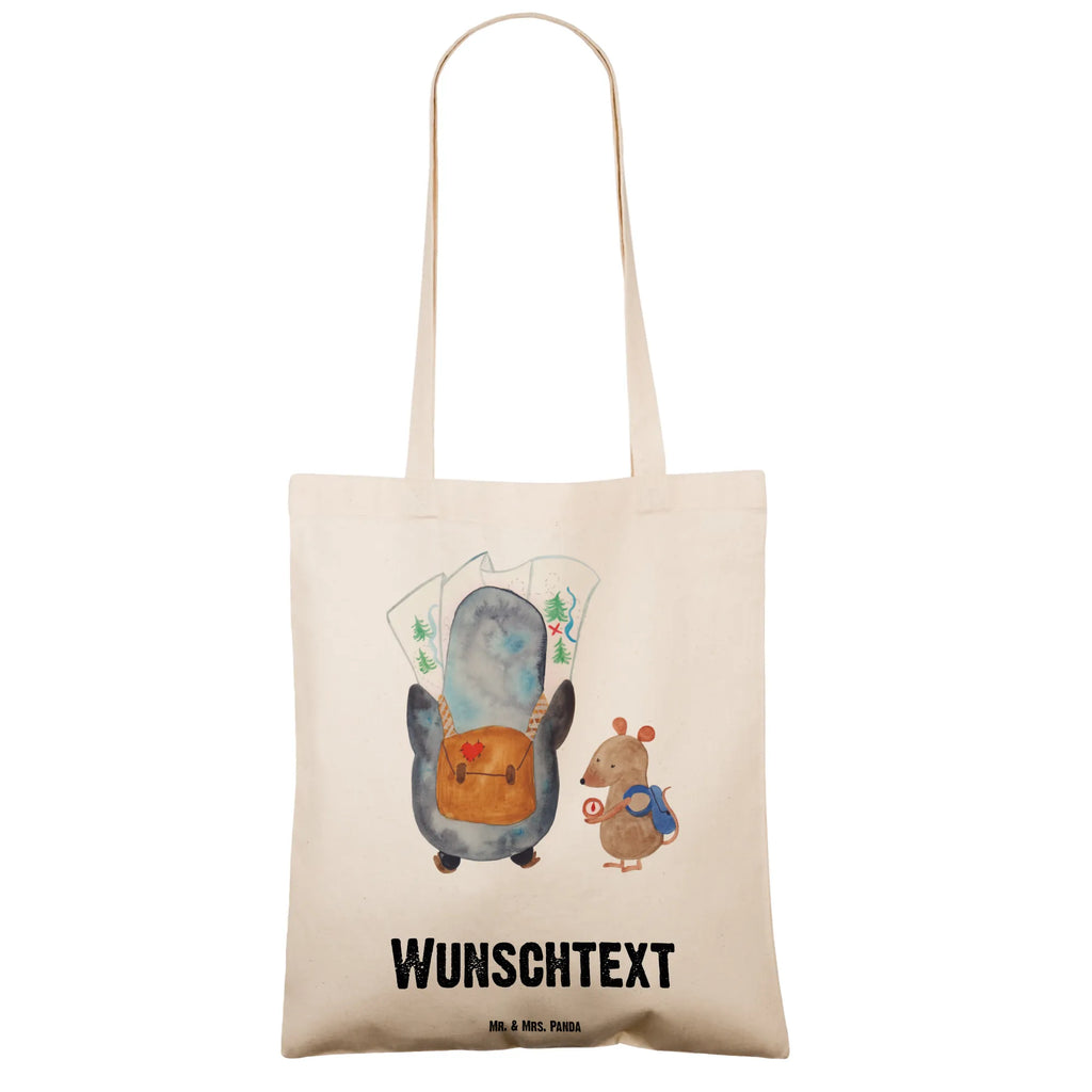 Personalisierte Tragetasche Pinguin & Maus Wanderer Personalisierte Beuteltasche, Personalisierter Beutel, Personalisierte Einkaufstasche, Personalisierter Jutebeutel, Personalisierter Stoffbeutel, Tragetasche mit Namen, Einkaufstasche mit Namen, Stoffbeutel mit Namen, Personalisierte Tasche, Personalisierte Jutetasche, Personalisierte Kindergartentasche, Pinguin, Pinguine, Abenteurer, Abenteuer, Roadtrip, Ausflug, Wanderlust, wandern